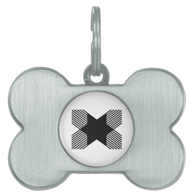 Elegant start med bokstaven X-monogram ID-bricka Husdjur (Framsidan)