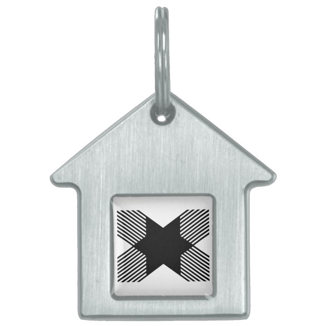 Elegant start med bokstaven X-monogram ID-bricka Husdjur (Framsidan)