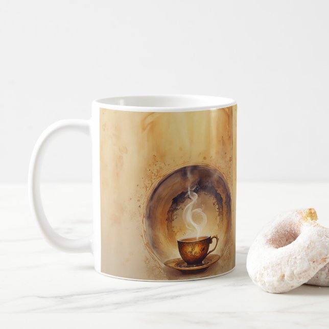 Elegant Steaming Tekopp Art Mugg (Med munk)
