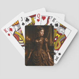 Elegant Steampunk Victorian dam i brunt Casinokort