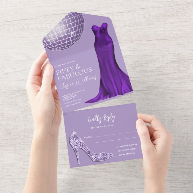 Elegant Stiletto & Indigo Gown 50:e födelsedagen (Avrivbar del)