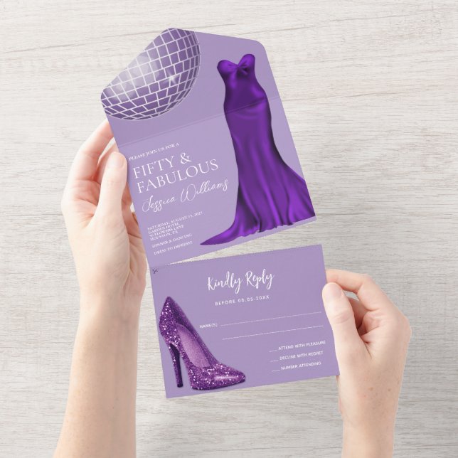 Elegant Stiletto & Indigo Gown 50:e födelsedagen (Avrivbar del)