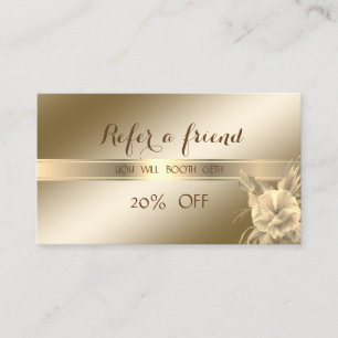 Elegant Stilfull, Blank, Blomma Referral-kort Rabattkort