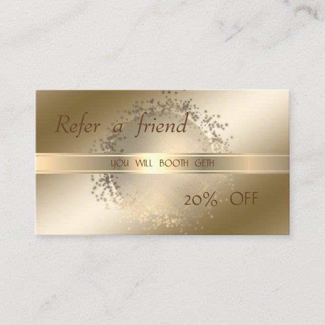 Elegant Stilfull, Blank, Falskt Guld  Rekommendati Rabattkort (Framsida)