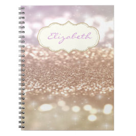 Elegant Stilfull, Blank, Glittrig Bokeh Anteckningsbok Med Spiral