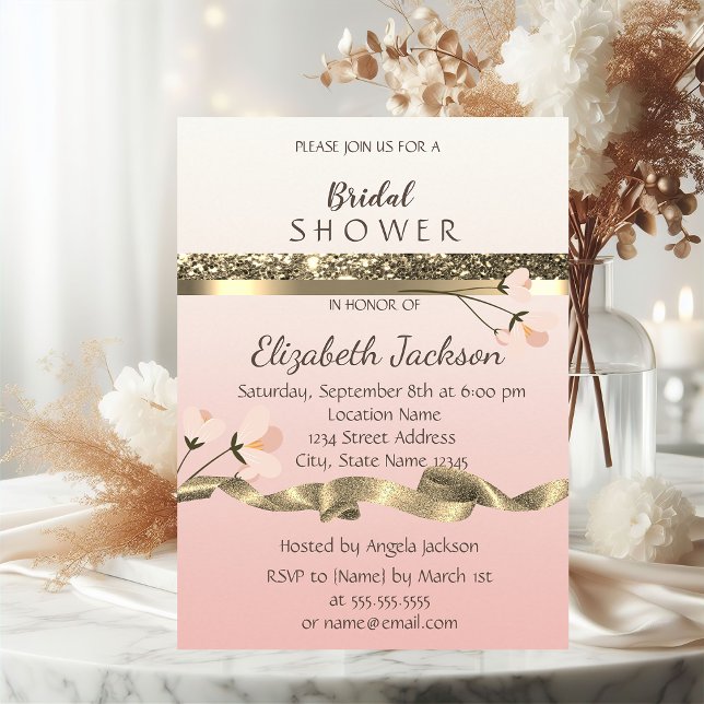 Elegant Stilfull Blommig Bröllopsdusch Inbjudningar (Skapare uppladdad)