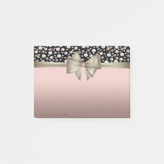 Elegant Stilfull, Bow,Polka Prickar Post-it Block (Framsida)