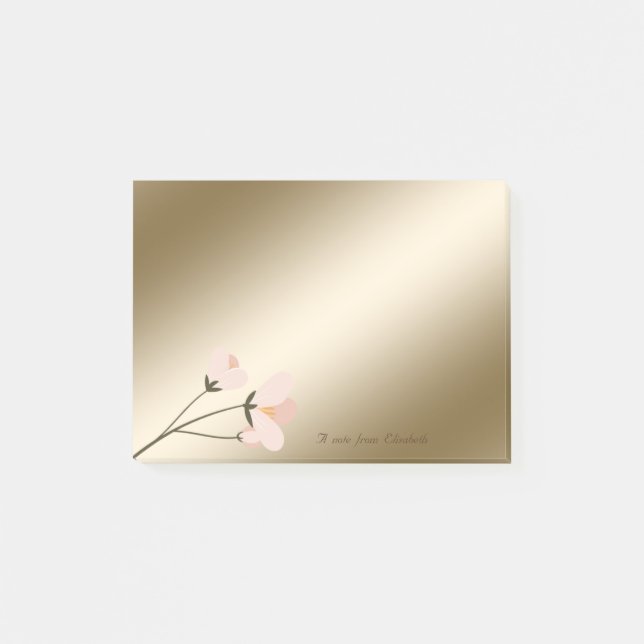 Elegant Stilfull, Chic Blomma Post-it Block (Framsida)