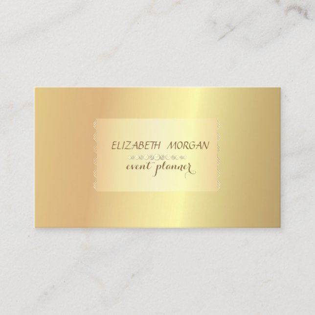 Elegant Stilfull, Chic, Professionell Guld Visitkort (Framsida)