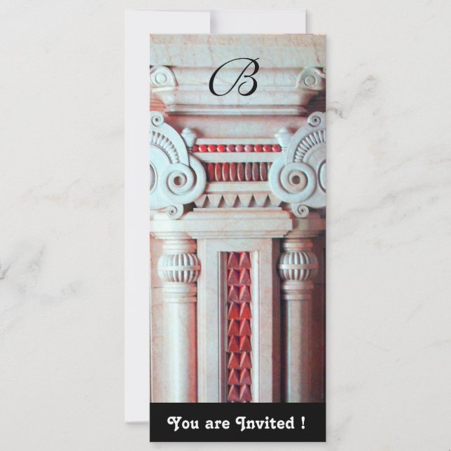 ELEGANT STILFULL DEKOR ,röd vit svart Inbjudningar (Framsida)