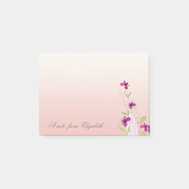 Elegant Stilfull Flickaktig ,   Blommor Post-it Block (Framsida)