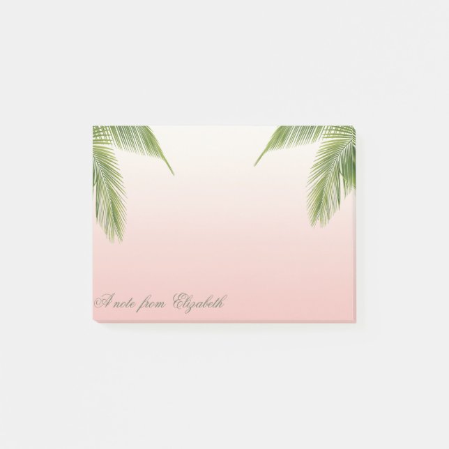 Elegant Stilfull Flickaktig,  Palmblad Post-it Block (Framsida)