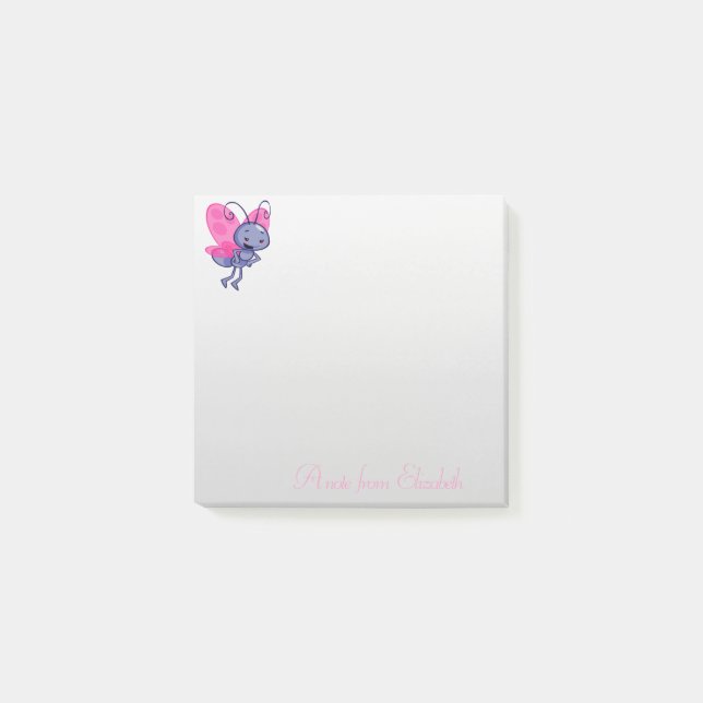 Elegant Stilfull Flickaktig ,Tecknad Bie Post-it Block (Framsida)