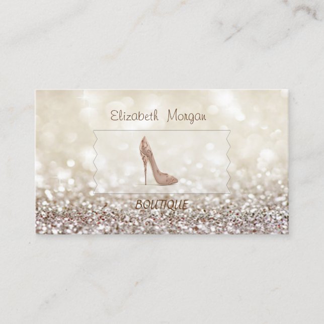 Elegant Stilfull, Glittrig Bokeh, Höga Klackar Visitkort (Framsida)
