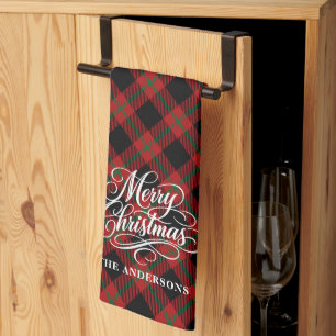 Elegant Stilfull God Jul Script Karo Kökshandduk