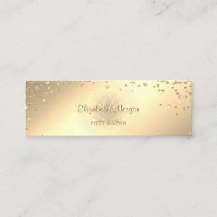 Elegant Stilfull Guld Diamanter Lotus Mini Visitkort