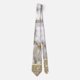 Elegant Stilfull Guld Glitter Blank Vit Marmor Slips