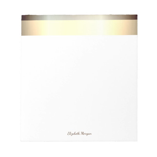 Elegant Stilfull Guld, Ränder- Personlig Anteckningsblock (Framsida)
