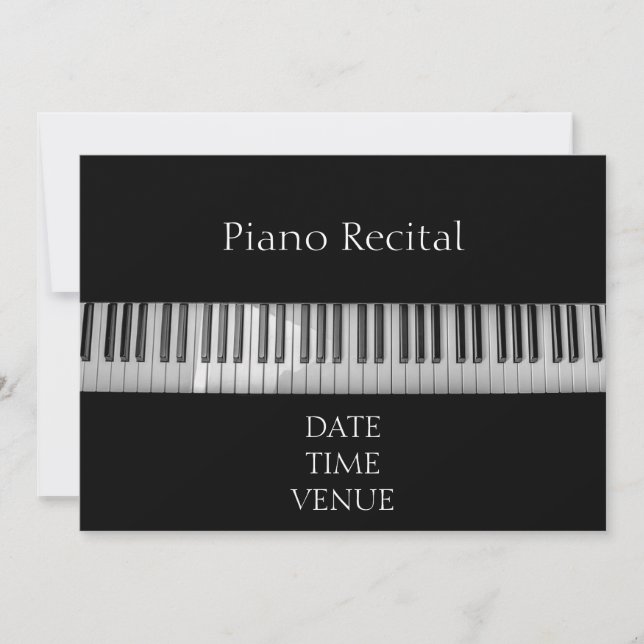 Elegant stilfull kapacitet för pianohögläsning inbjudningar (Framsida)