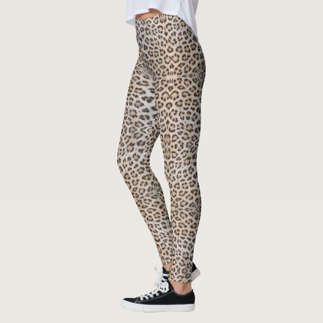 Elegant stilfull leopard gepard päls djurtryck leggings (Vänster)