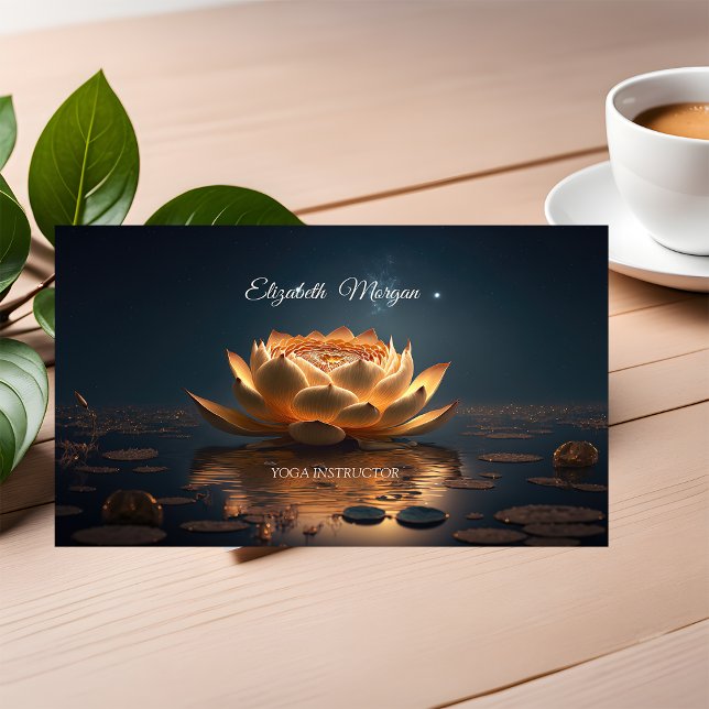 Elegant Stilfull Lotus Yoga Instruktör Visitkort (Skapare uppladdad)