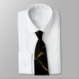 elegant stilfull modern chicsvart och guld- marmor slips