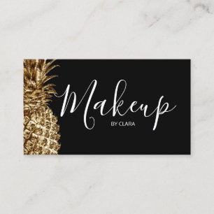 Elegant stilfull nätt guld- ananasmakeup visitkort