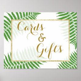 Elegant Stilfull Ormbunke Bröllop Poster
