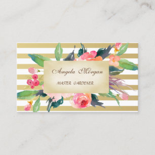 Elegant Stilfull Professionell Blommig Visitkort