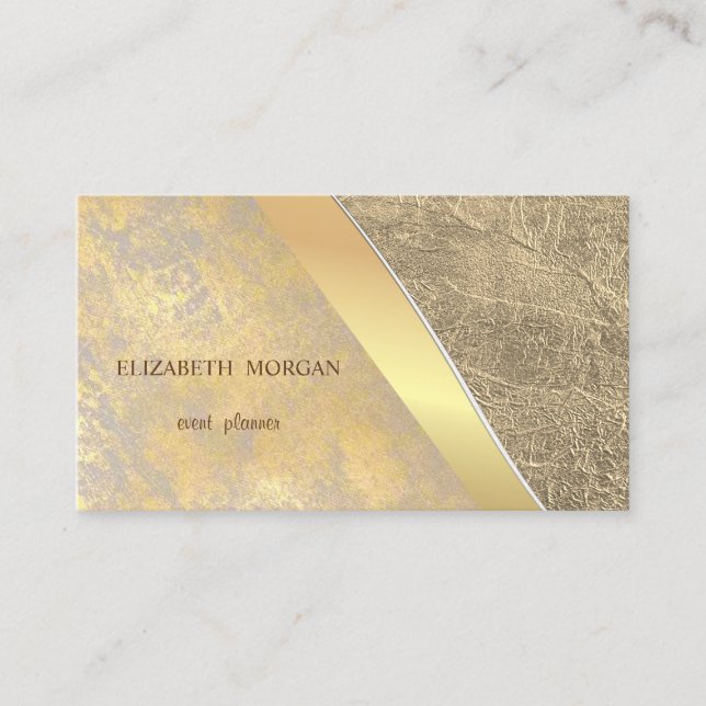 Elegant Stilfull Professionell, Falskt Guld Visitkort (Framsida)