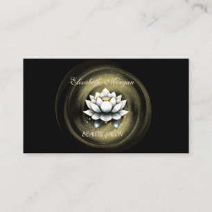 Elegant Stilfull Professionell Lotus Svart Visitkort