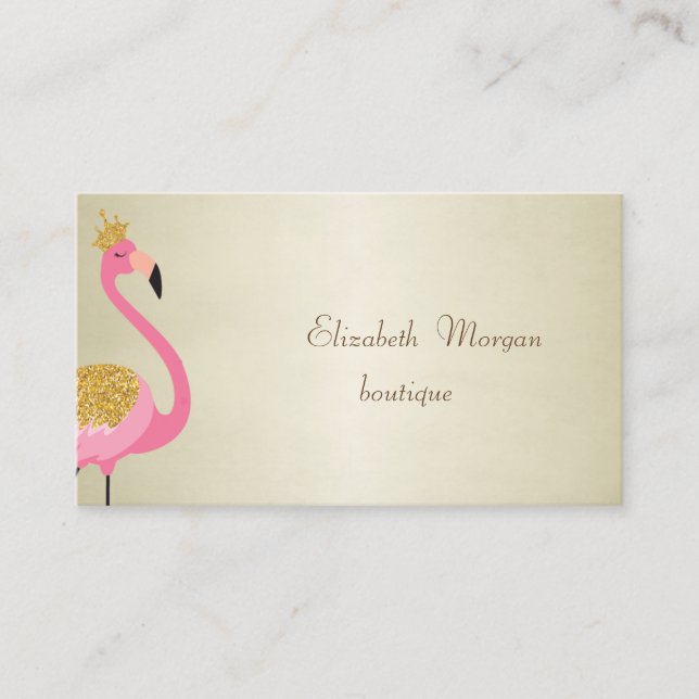 Elegant Stilfull Professionell Rosa Flamingo Visitkort (Framsida)