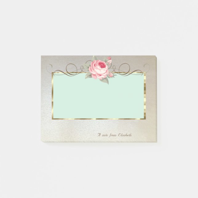 Elegant Stilfull,Ram,Rosa Post-it Block (Framsida)