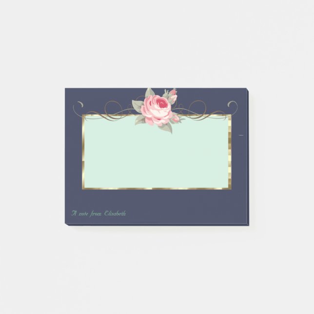 Elegant Stilfull,Ram,Rosa Post-it Block (Framsida)