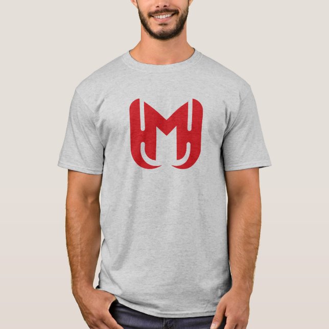 Elegant stilfull röd bokstav M T Shirt (Framsida)