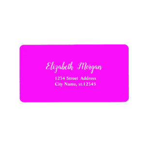 Elegant Stilfull Rosa Fluorescerande Neon  Adressetikett