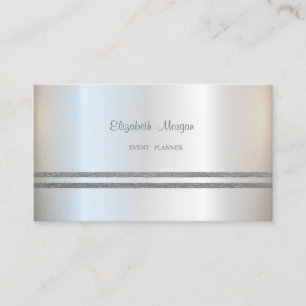 Elegant Stilfull, Silver Glittrig Randig Visitkort