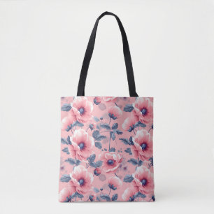 Elegant Stilfull Söt Boho Rosa Botanisk Blommig Tygkasse