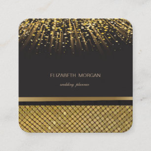 Elegant Stilfull Svart, Guld Glitter, Folie Konfet Fyrkantigt Visitkort
