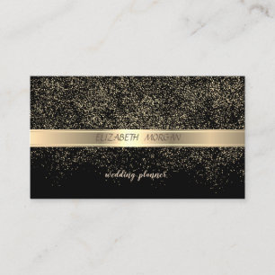 Elegant Stilfull, Svart, Guld Konfetti Visitkort