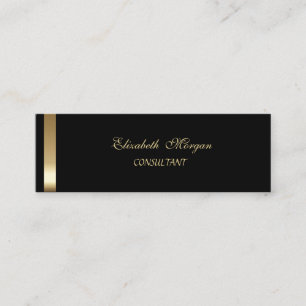 Elegant Stilfull Svart-Guld Randig Mini Visitkort