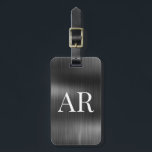 Elegant Stilfull Svart Metall 2 Monogram Initial Bagagebricka<br><div class="desc">Flickaktig Stilfull Modern Elegant Svart Metall 2 Monogram Initial Anpassad Personlig Personlig Resväskemärke. Denna design har två (2) monogram initial typografi teckensnitt och baksidan adress info på svart metallisk folie bakgrund. Dessa är enkla att anpassa. Stilfull present för bröllop, brud shower, 16-årsdag, examen, och för alla som älskar elegans stil....</div>