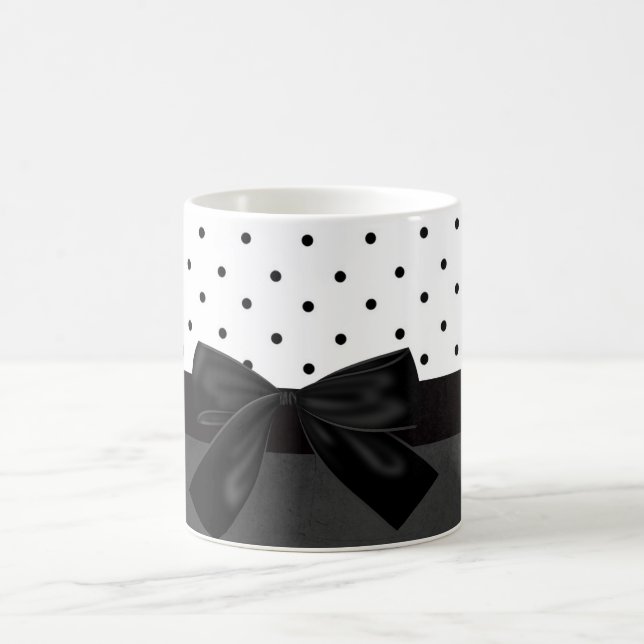 Elegant Stilfull Svart,Vit Prickig-Svart Slinga Kaffemugg (Center)
