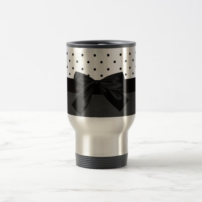 Elegant Stilfull Svart,Vit Prickig-Svart Slinga Resemugg (Center)