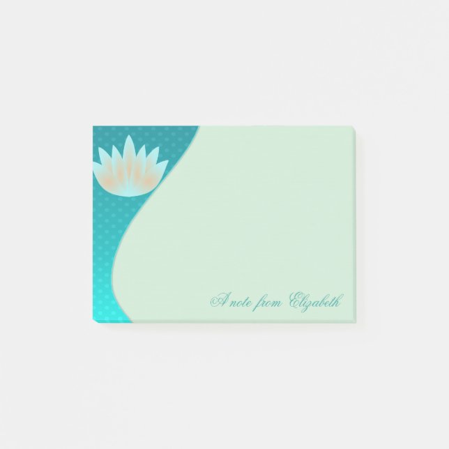 Elegant Stilfull Tjejig, Lotus   Blomma Post-it Block (Framsida)