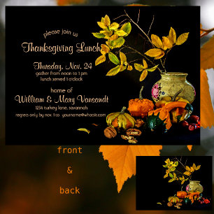 Elegant still Life Höst löv Thanksgiving Inbjudningar