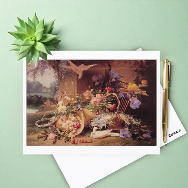 Elegant still Life with Flowers by Eugene Bidau Vykort (Skapare uppladdad)