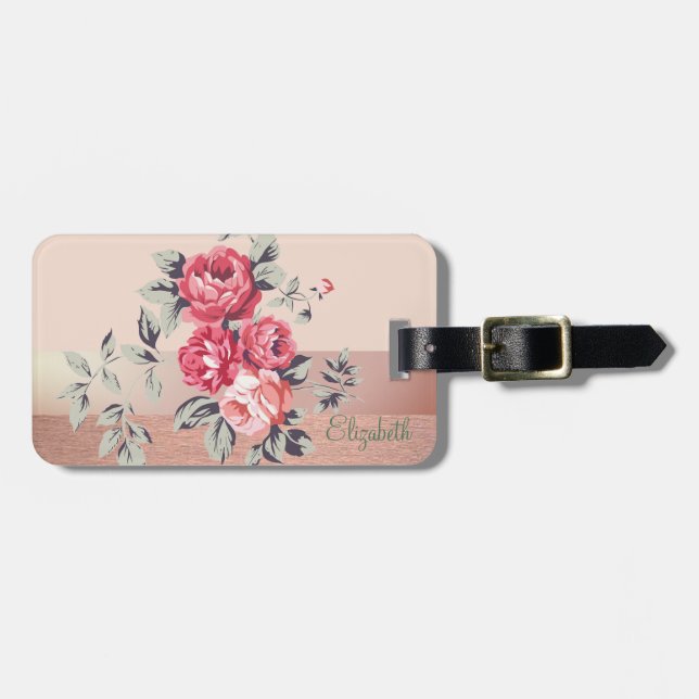 Elegant Stilren Chic,Blommor Bagagebricka (Horisontell Framsida)