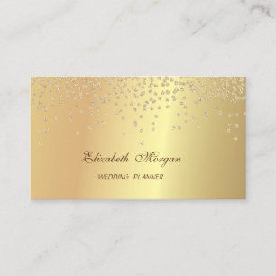 Elegant Stilren Chic Falskt Guld- Blankande Diaman Visitkort