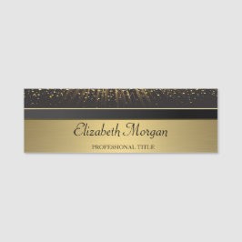 Elegant Stilren Chic Guld, Konfetti Namnbricka